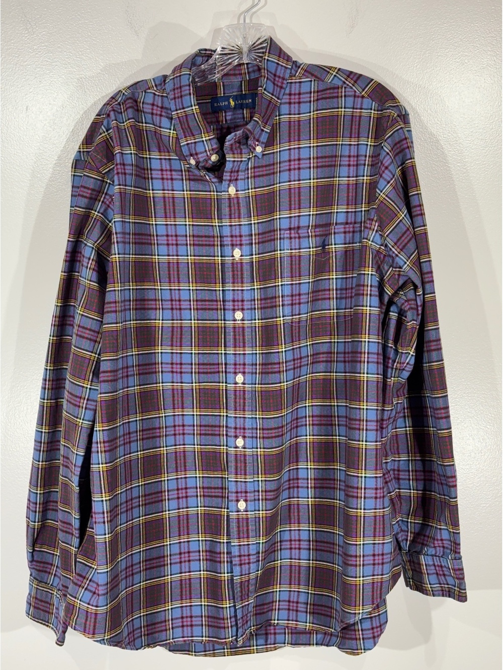 Ralph Lauren Blue Multicolor Plaid Button Down Shirt XXL